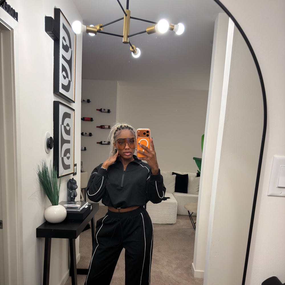 black sport jogger set