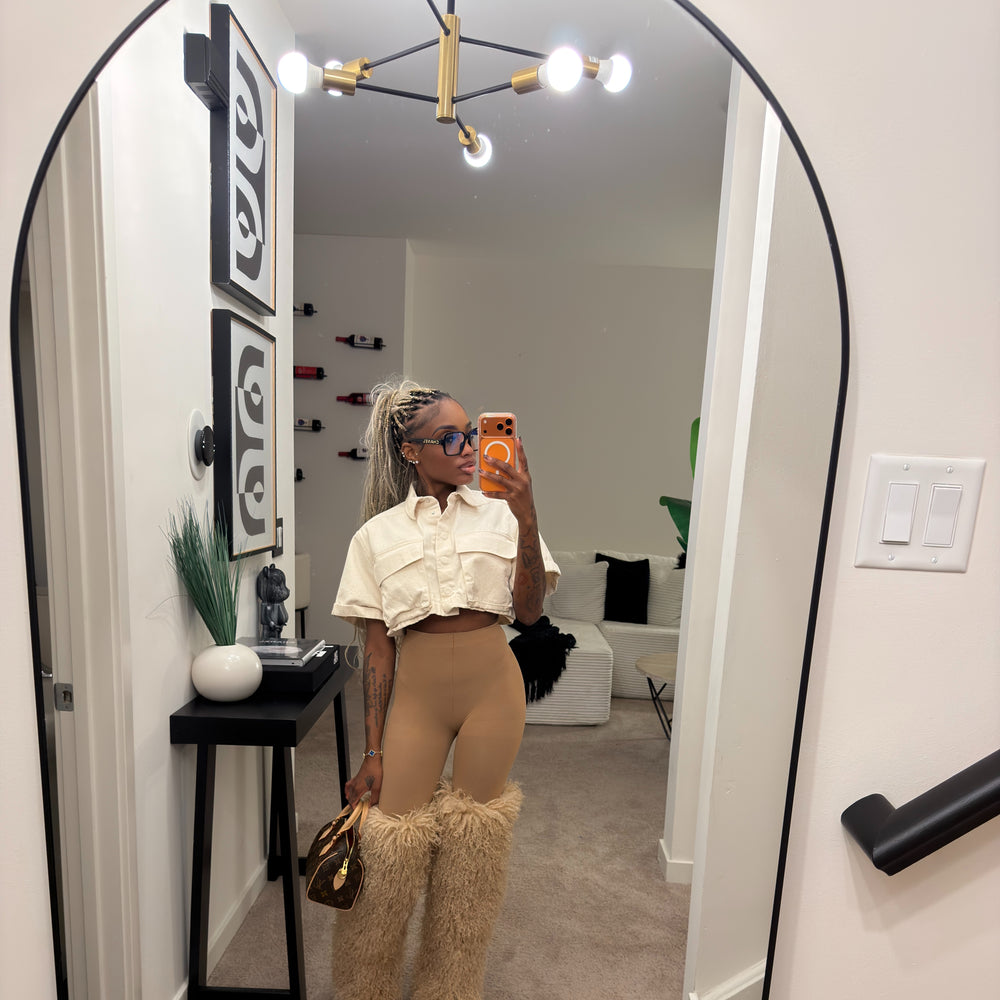 Khaki Sheep Comfy Knee high boots 🍦