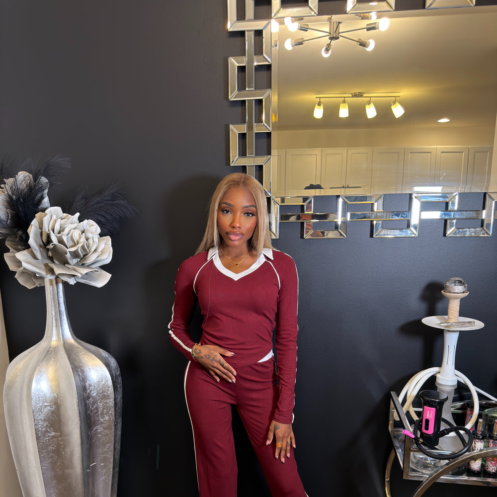 jersey sport two piece set